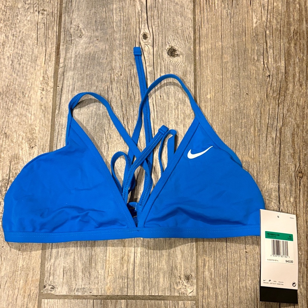*** Nike Women's blue bikini swim top bathing suit, XL new